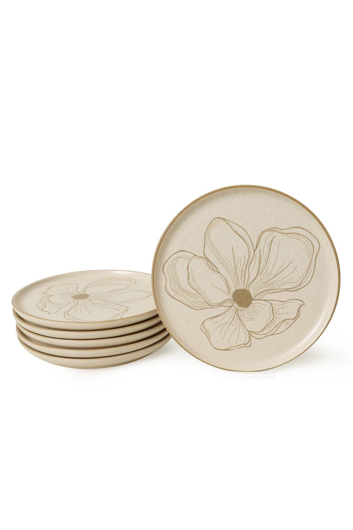 Taupe Bloom Nordic Cake Plate 22 cm 6 Pieces