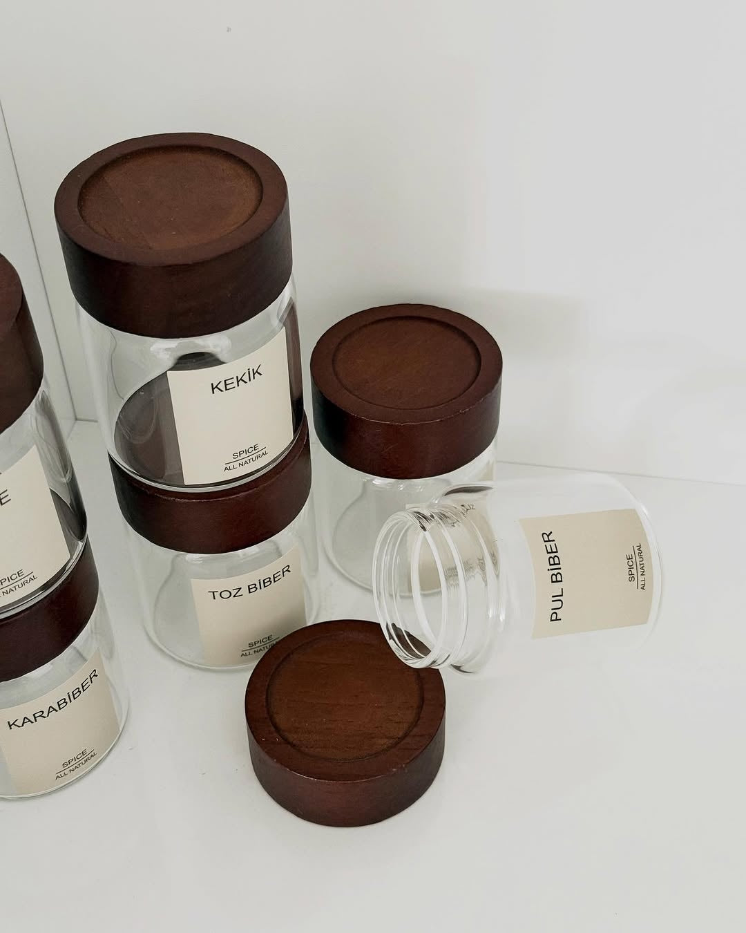 Accacia Spice Jar 6 Piece Set