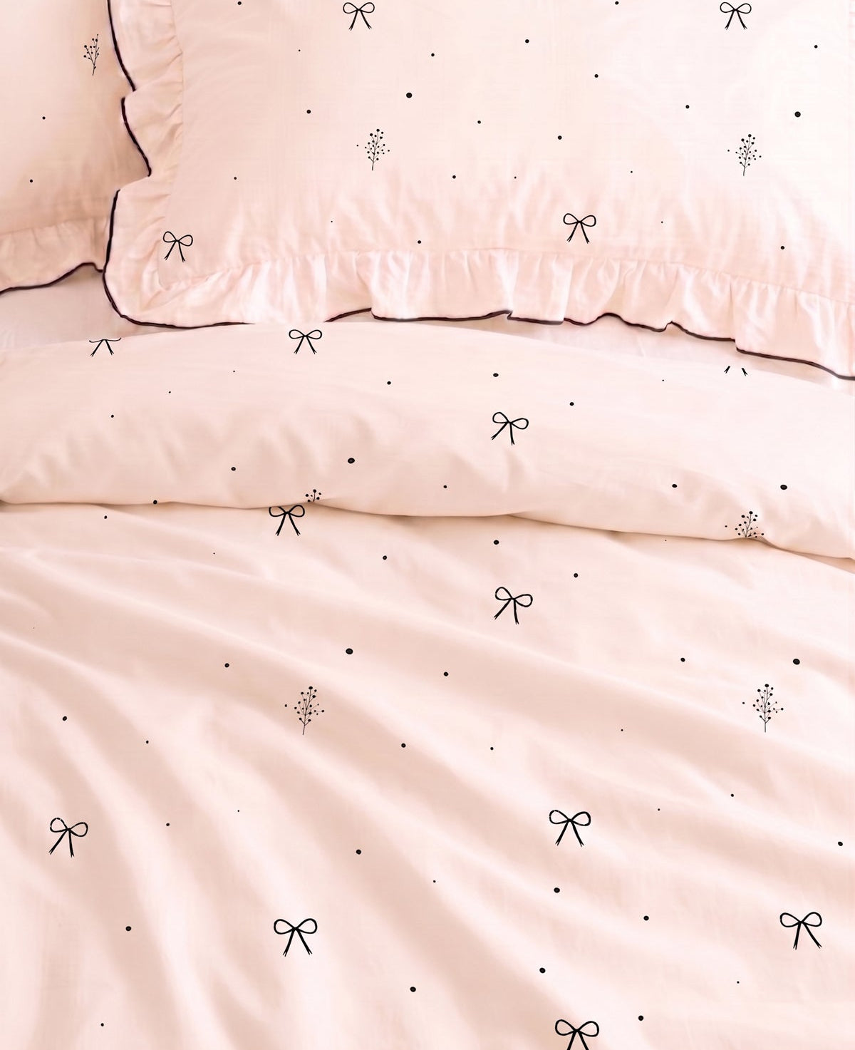 Fiora Ruffled 100% Cotton Duvet Cover Set – Double