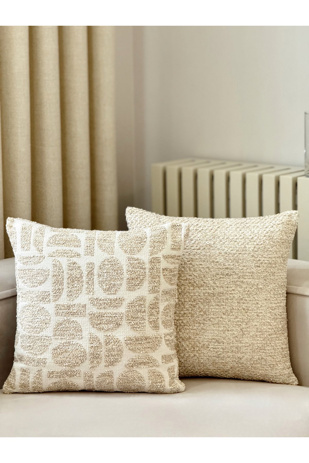 Lunea Geometric Decorative Pillow Cover – Beige