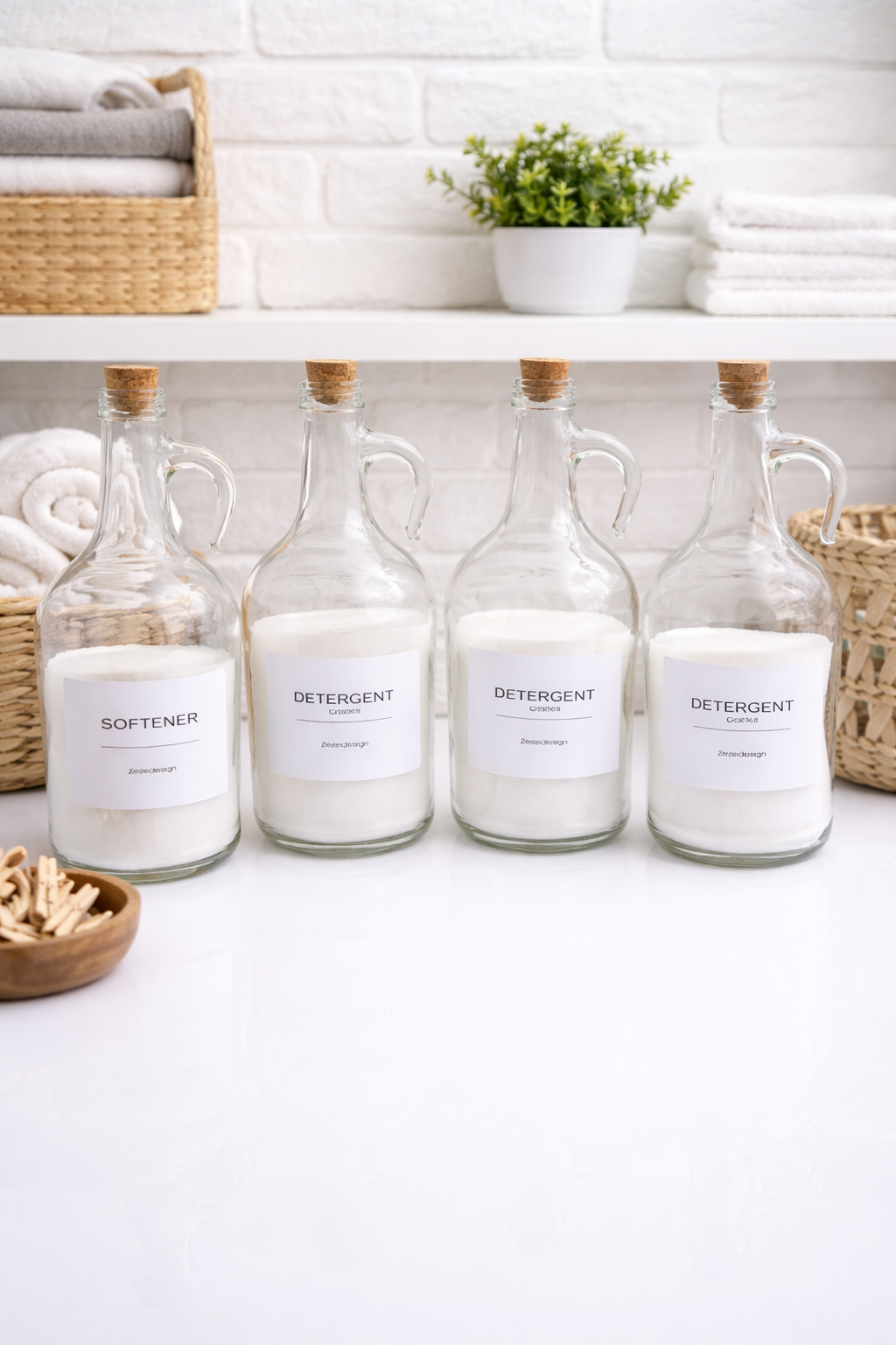 Set of 4 Laundry Bottles 1500 ml