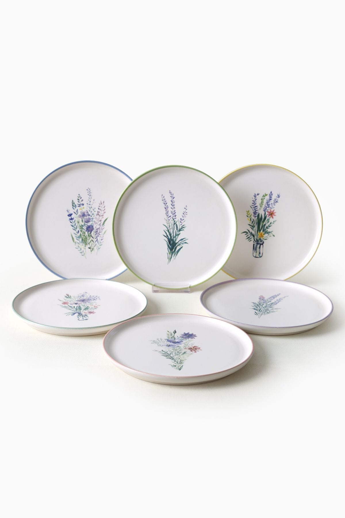 Elegant Blossoms Cake Plate 22 Cm 6 Pieces