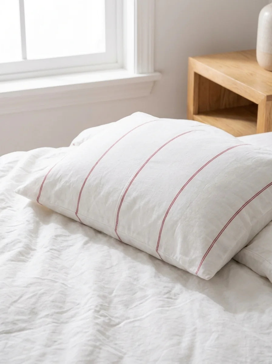 Elara Striped Duvet Cover Set – Red