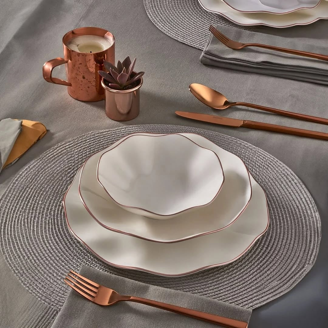 Nesrin 24 Piece 6 Person Dinner Set