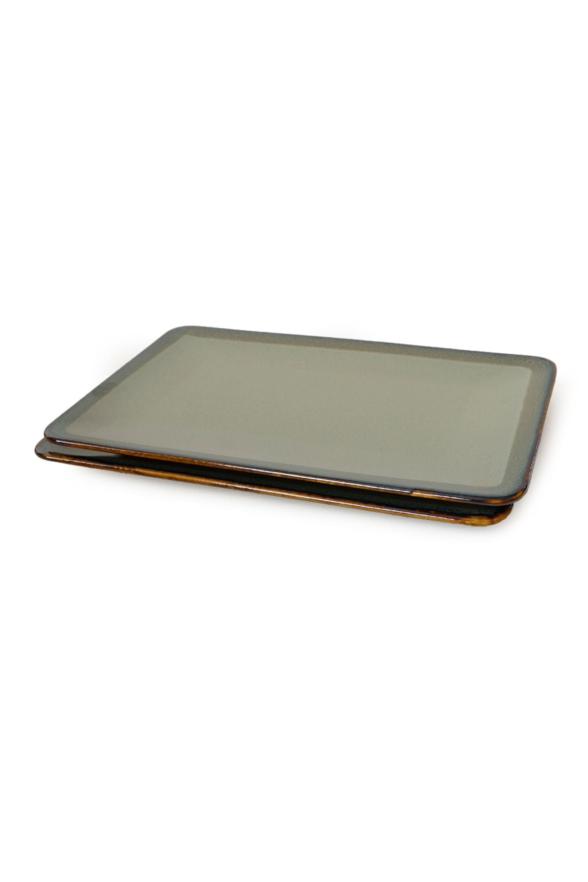 Reactive Green Siera Boat Plate 31*21 Cm 2 Pieces