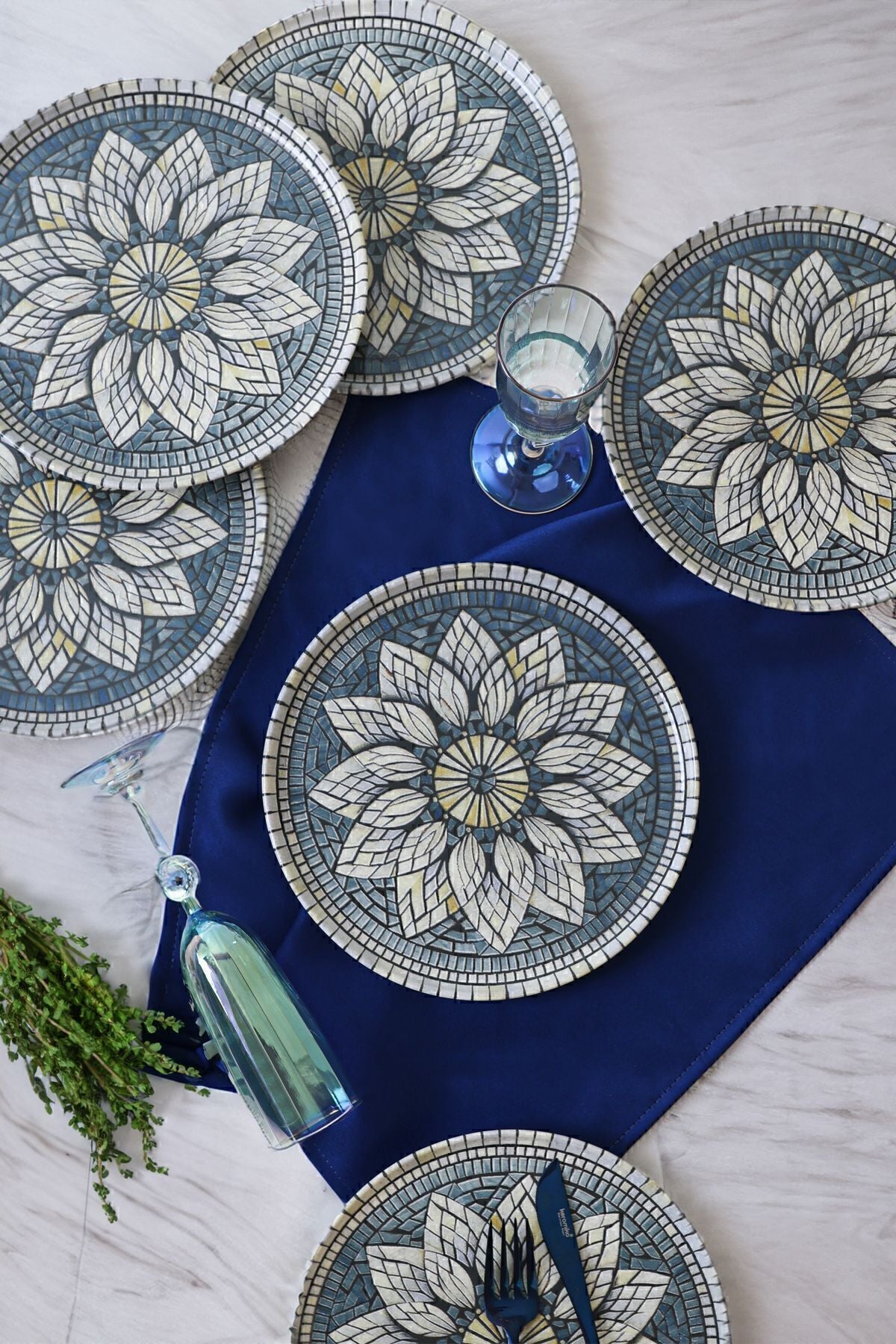 Mosaic Marvels Cake Plate 22 cm 6 Pieces