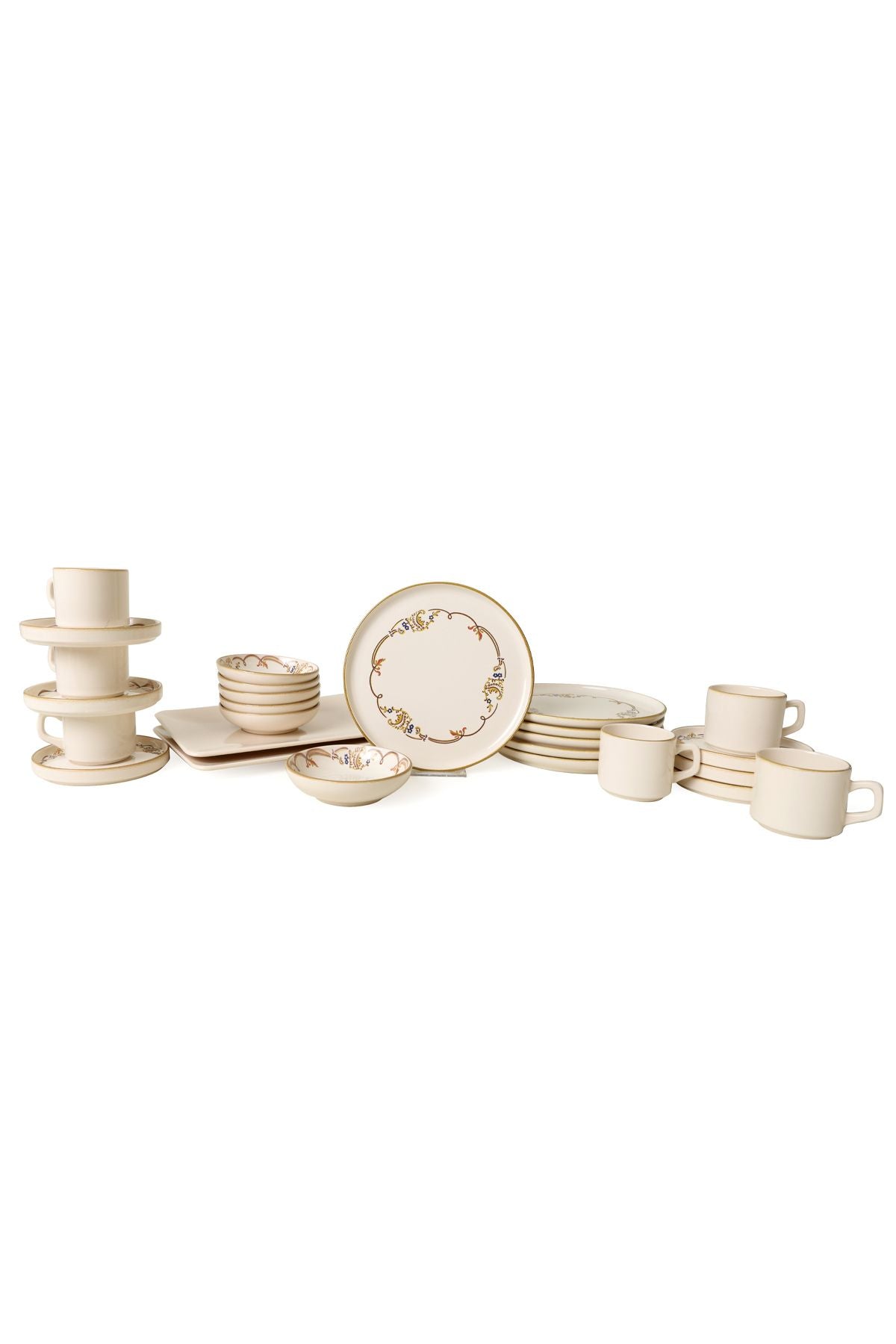 Bronze Bloom Breakfast Set 26 Pieces for 6 People