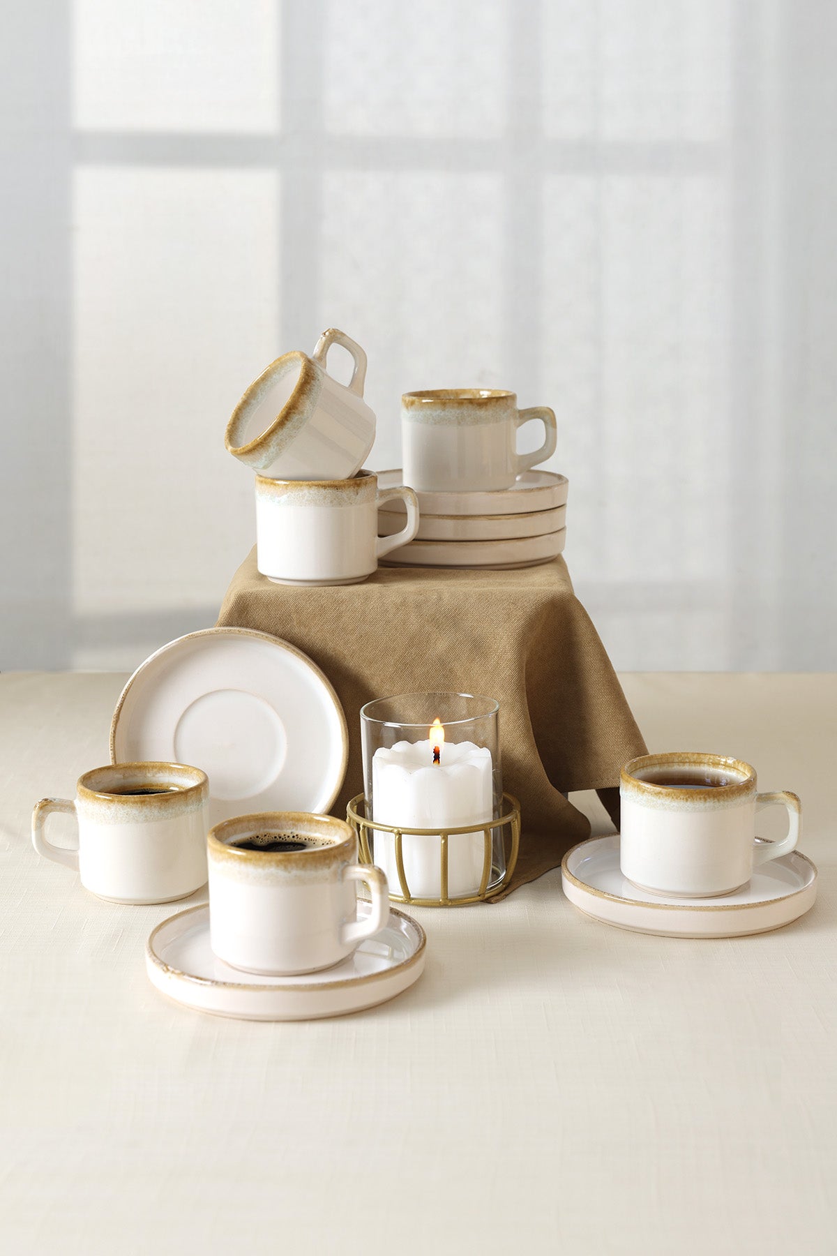 Shizen Cream Tea Set 12 Pieces for 6 People