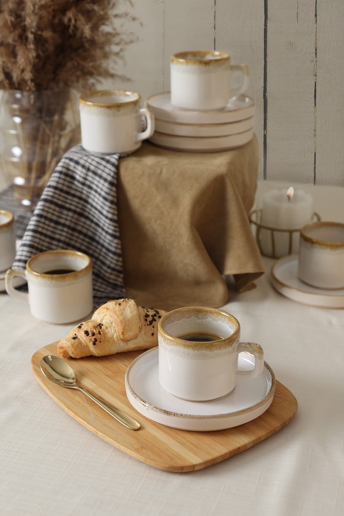 Shizen Cream Tea Set 12 Pieces for 6 People