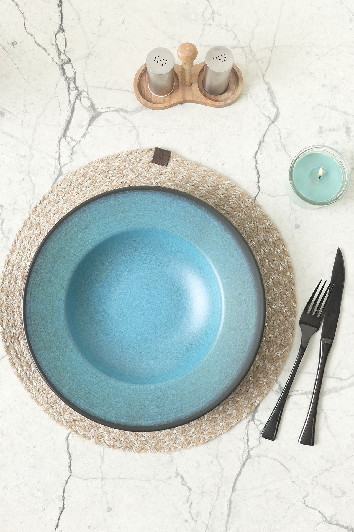 Blue Aegan Pasta Plate 28 Cm