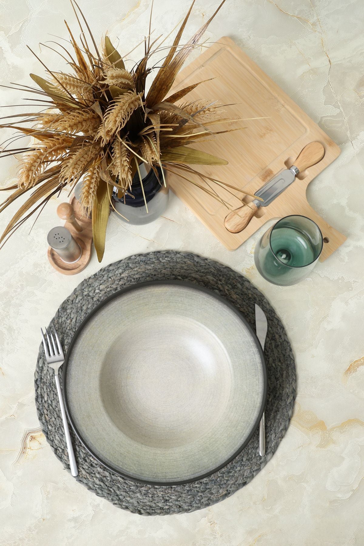 Gray Aegan Pasta Plate 28 Cm
