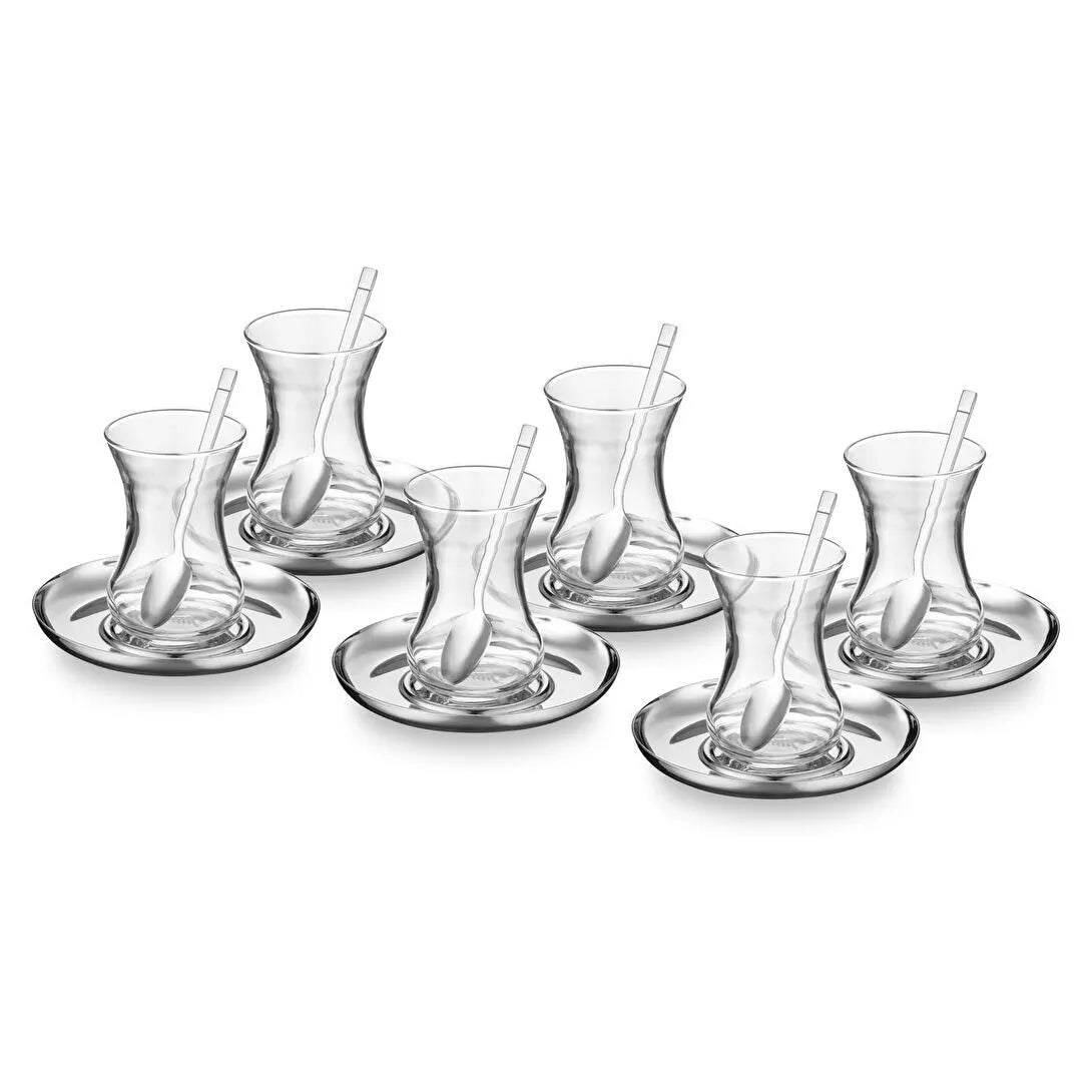 Mia 18 Piece Steel Tea Set for 6 People