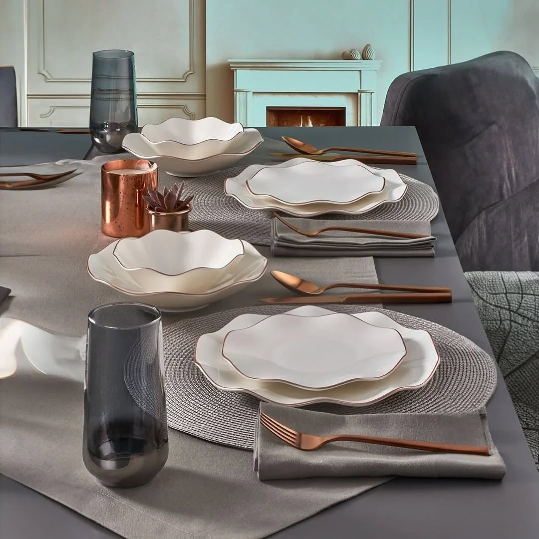 Nesrin 24 Piece 6 Person Dinner Set
