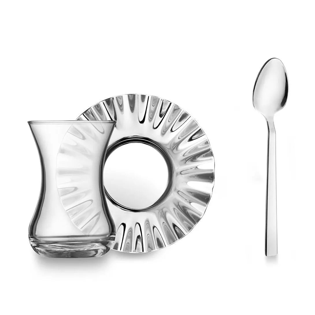 Velena 18 Piece Steel Tea Set for 6 People