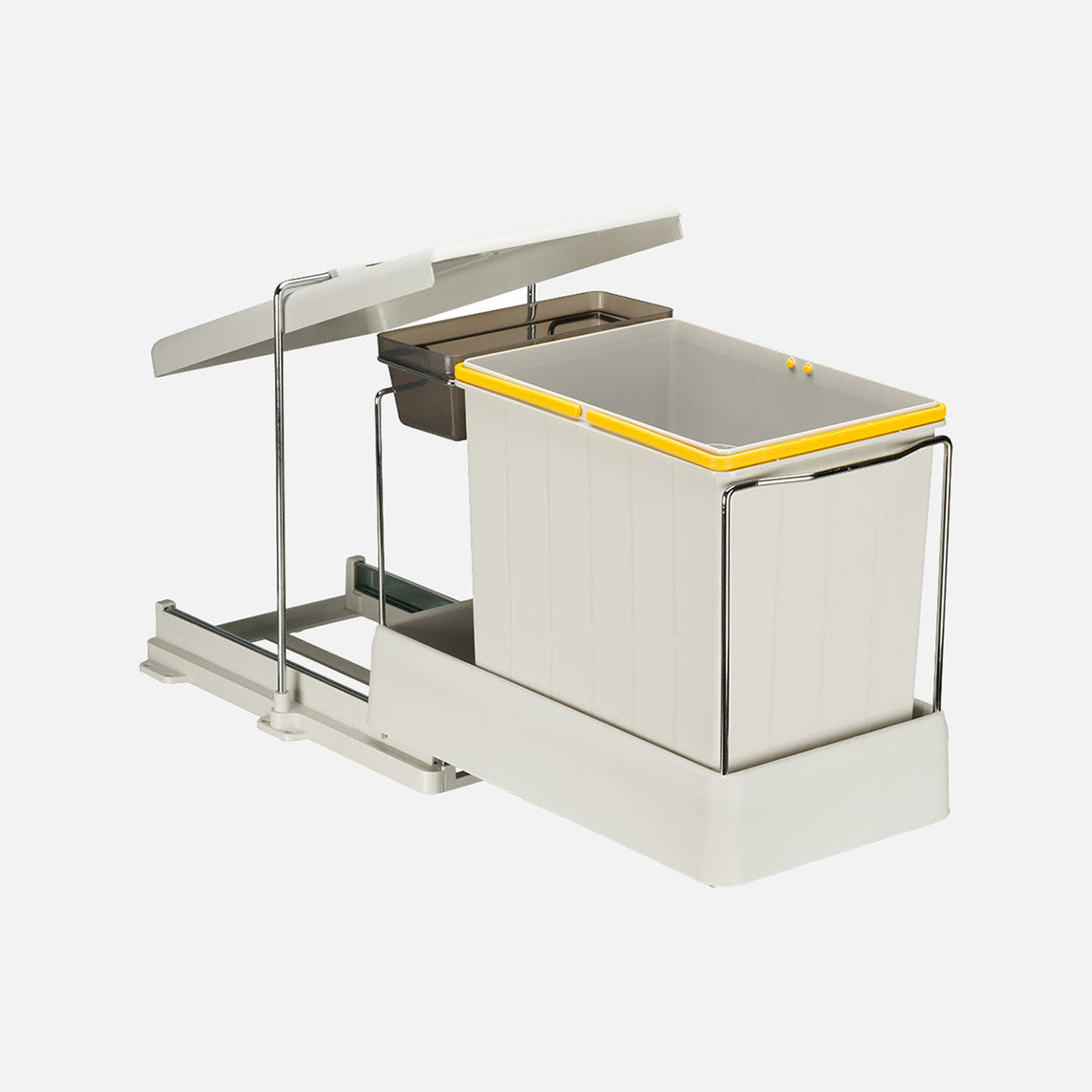 Pull-Out Cabinet Waste Bin with Automatic Lid 20+1L