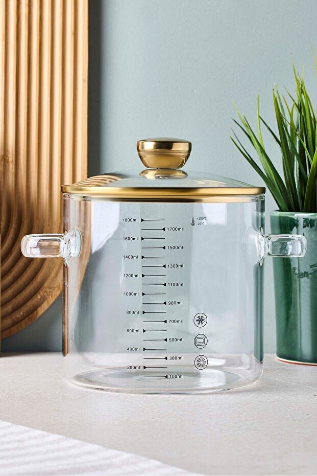 Sean Gold 1800 ml Borosilicate Glass Pot