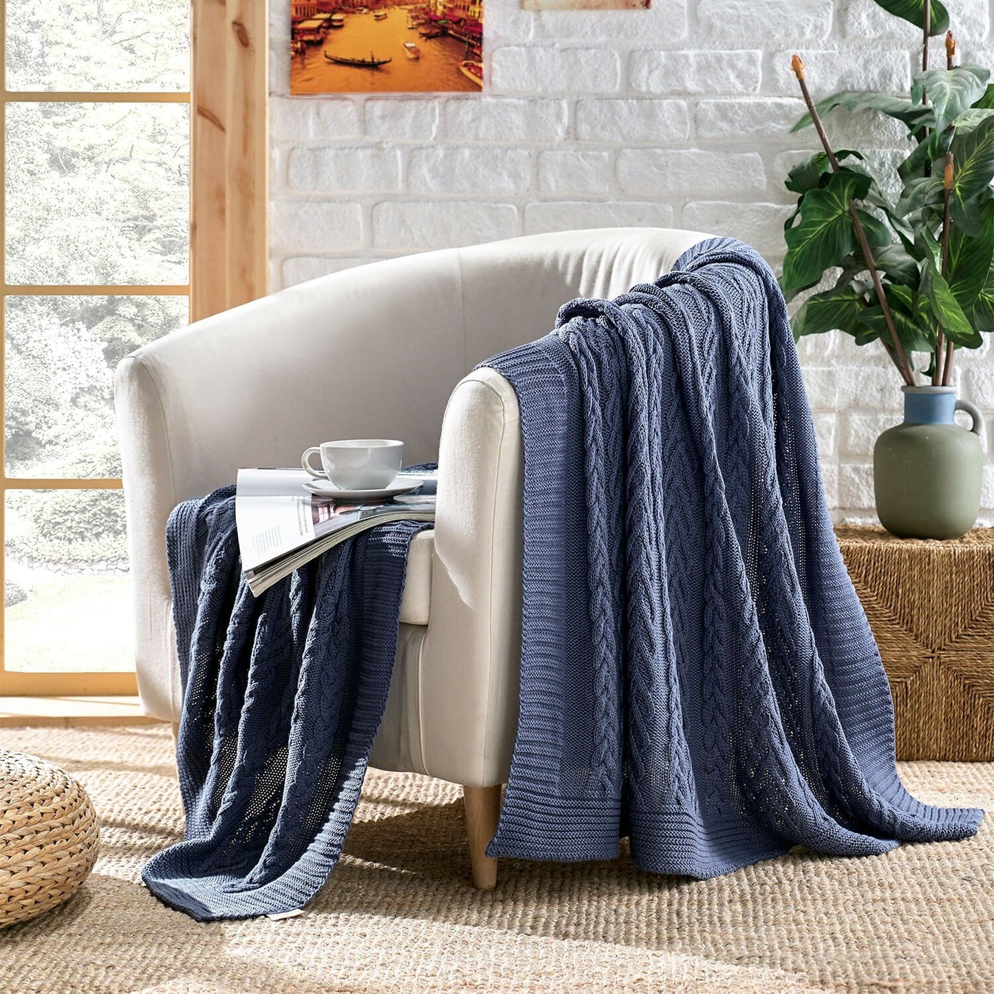 Knitted Sofa Throw 130x170 cm - Premium Quality