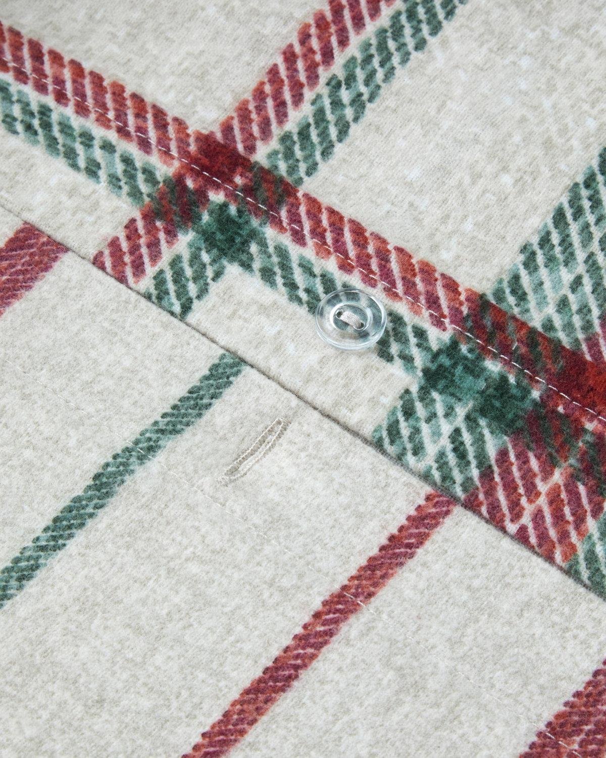 Winter Check Flannel Double Duvet Cover Set 200x220 cm Green – Red