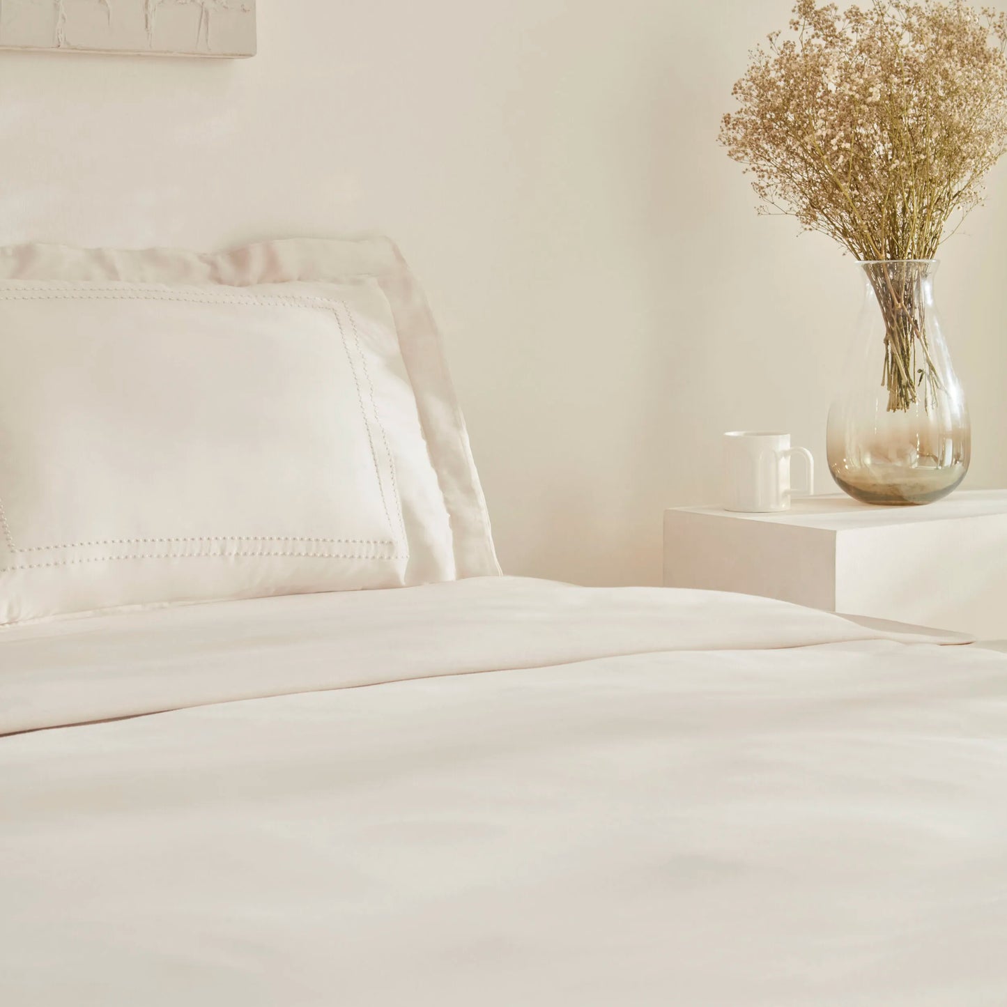 Felves 100% Cotton King Size Duvet Cover Set Beige