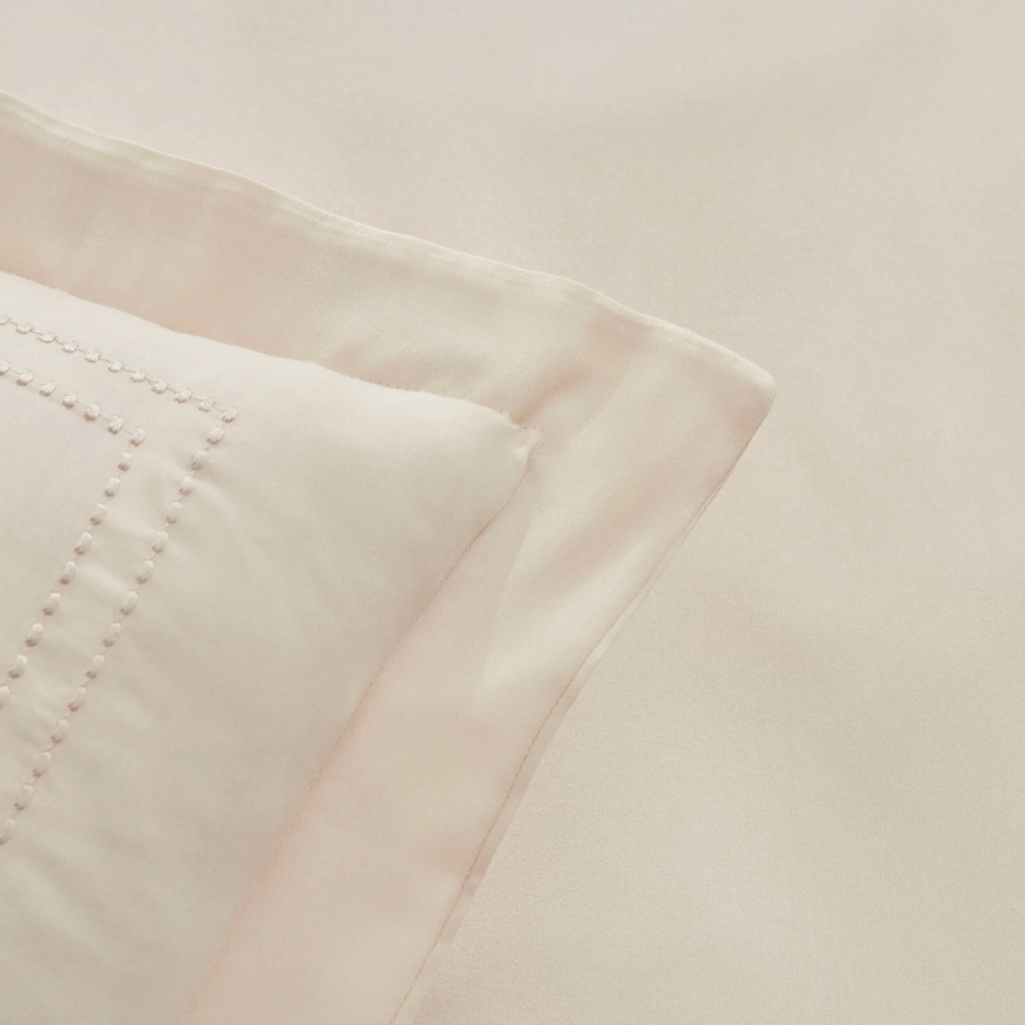 Felves 100% Cotton King Size Duvet Cover Set Beige