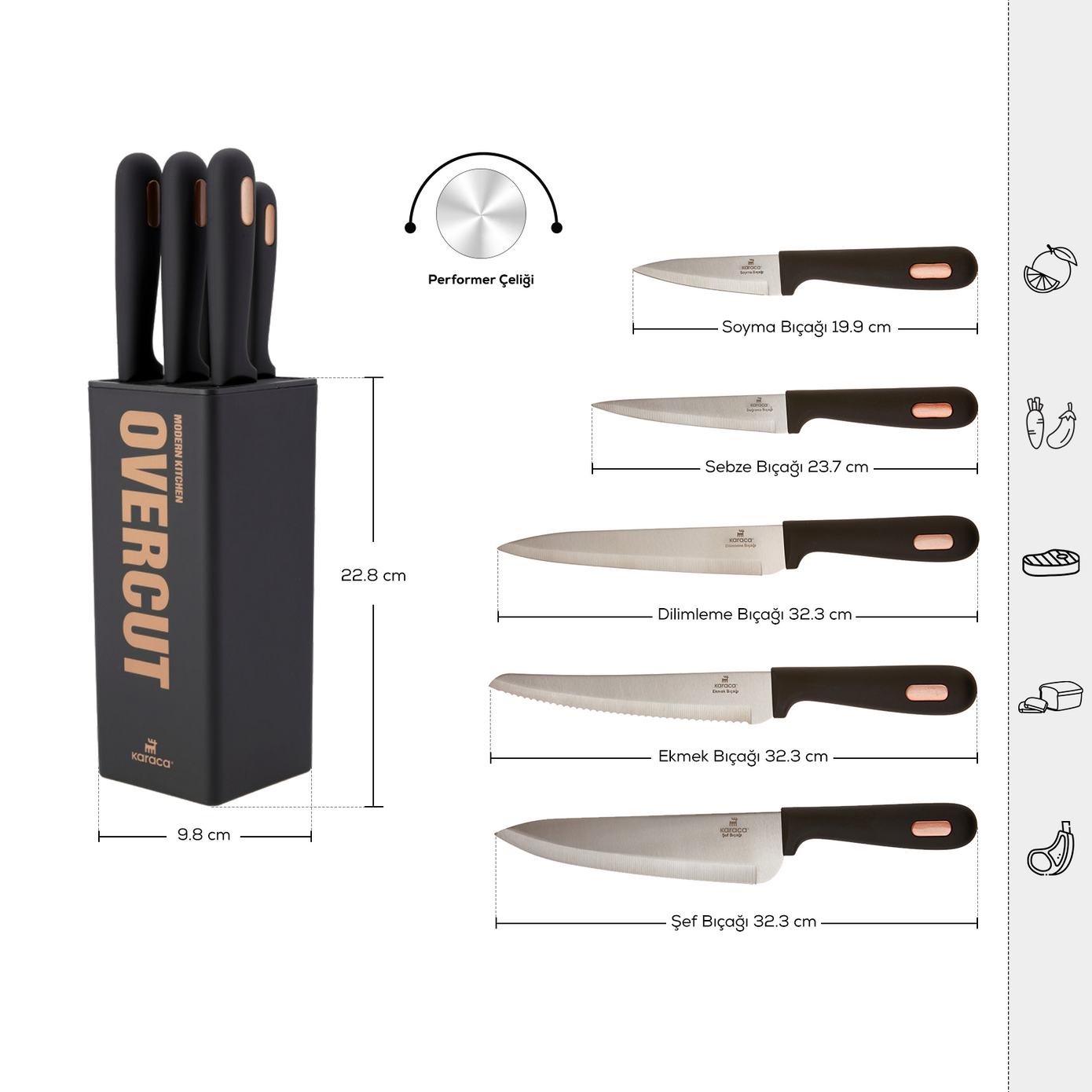 Karaca Overcut 6 Piece Knife Set