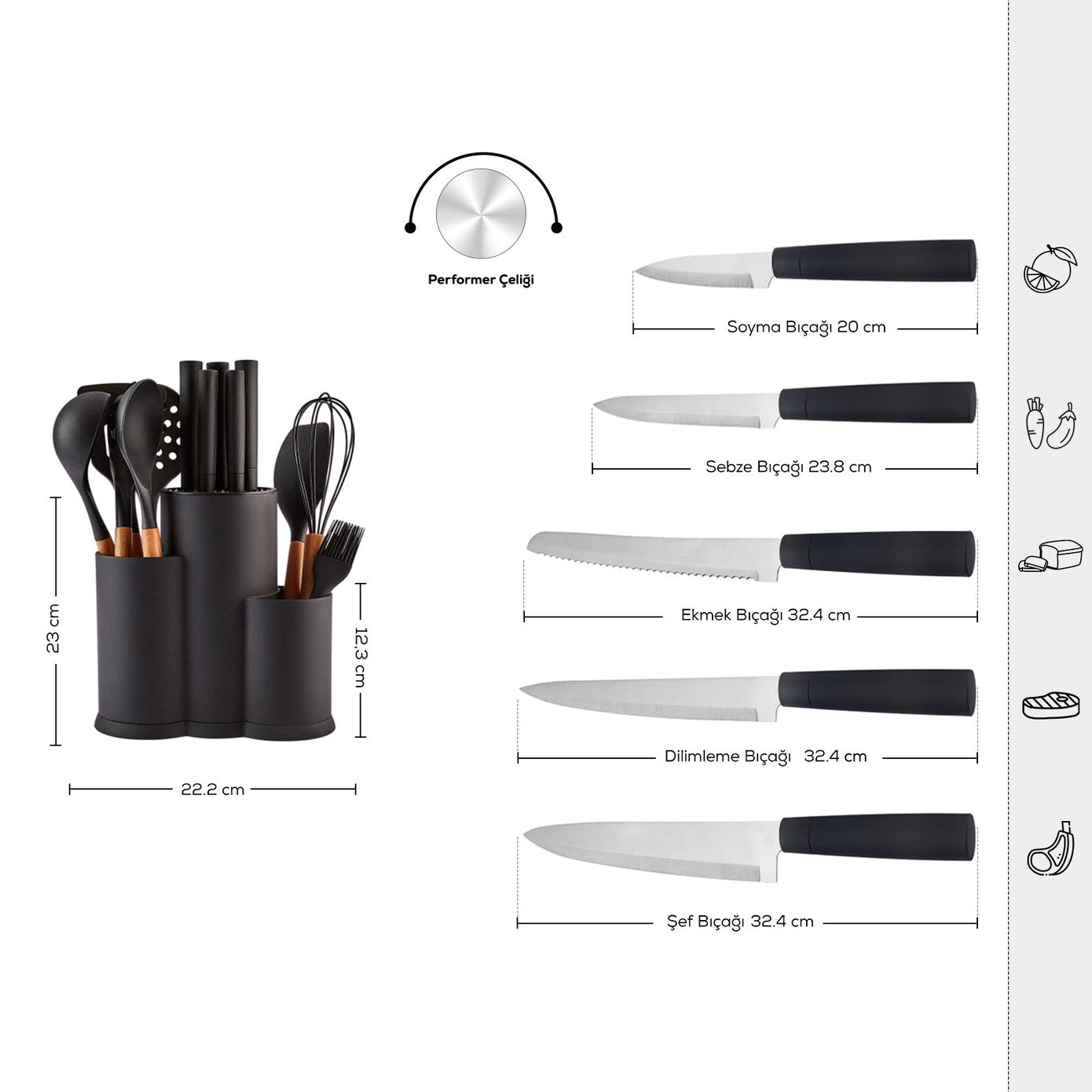 Burby Wood 14 Piece Service and Knife Set