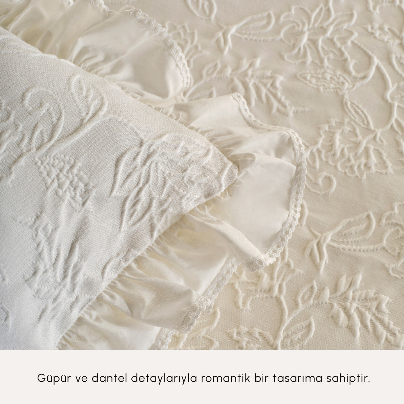 White Collection Tyra 100% Cotton Double Bedspread White