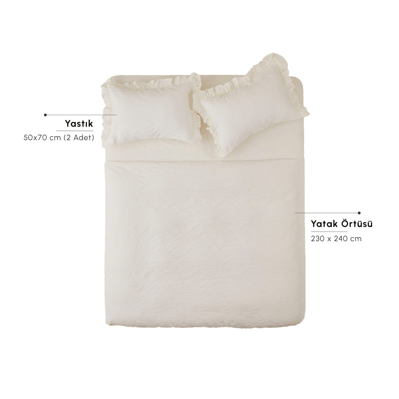 White Collection Tyra 100% Cotton Double Bedspread White