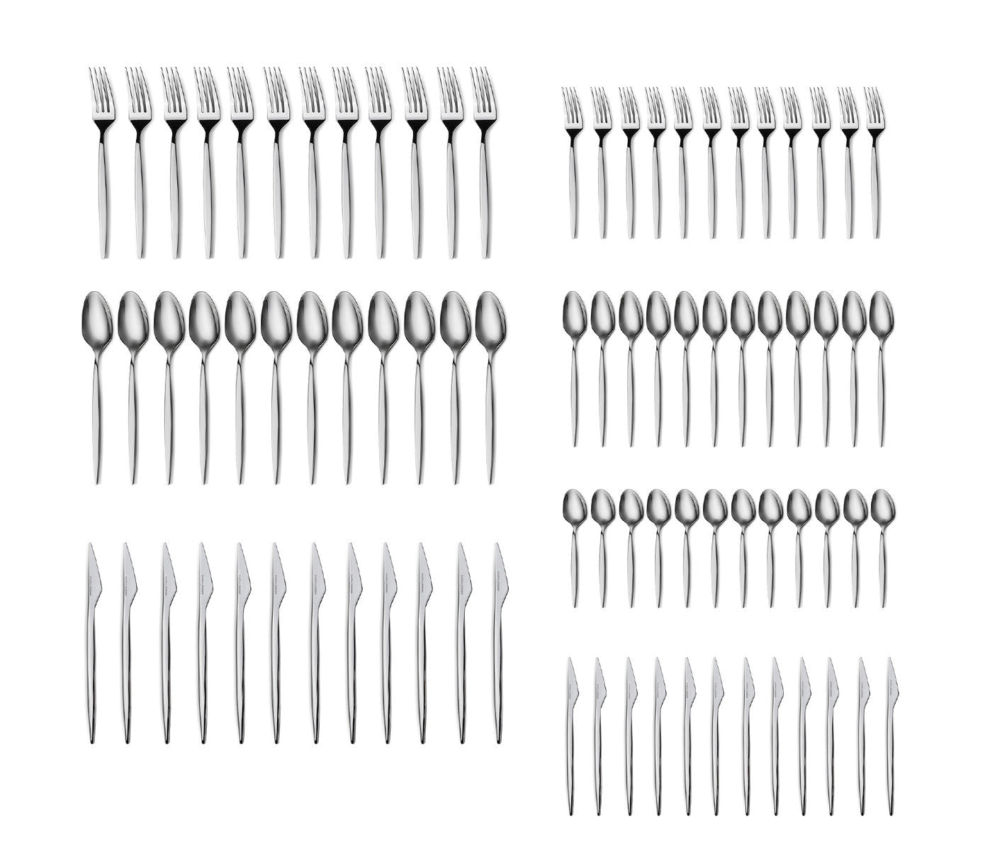 Elegance New Thor V2 Platinum 12 Person 84 Piece Cutlery Set