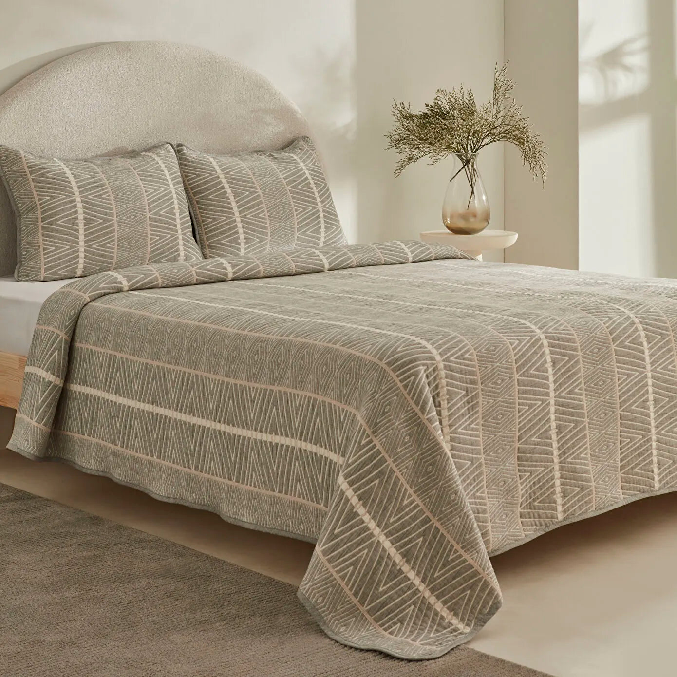 Noah Double Bedspread Set Grey