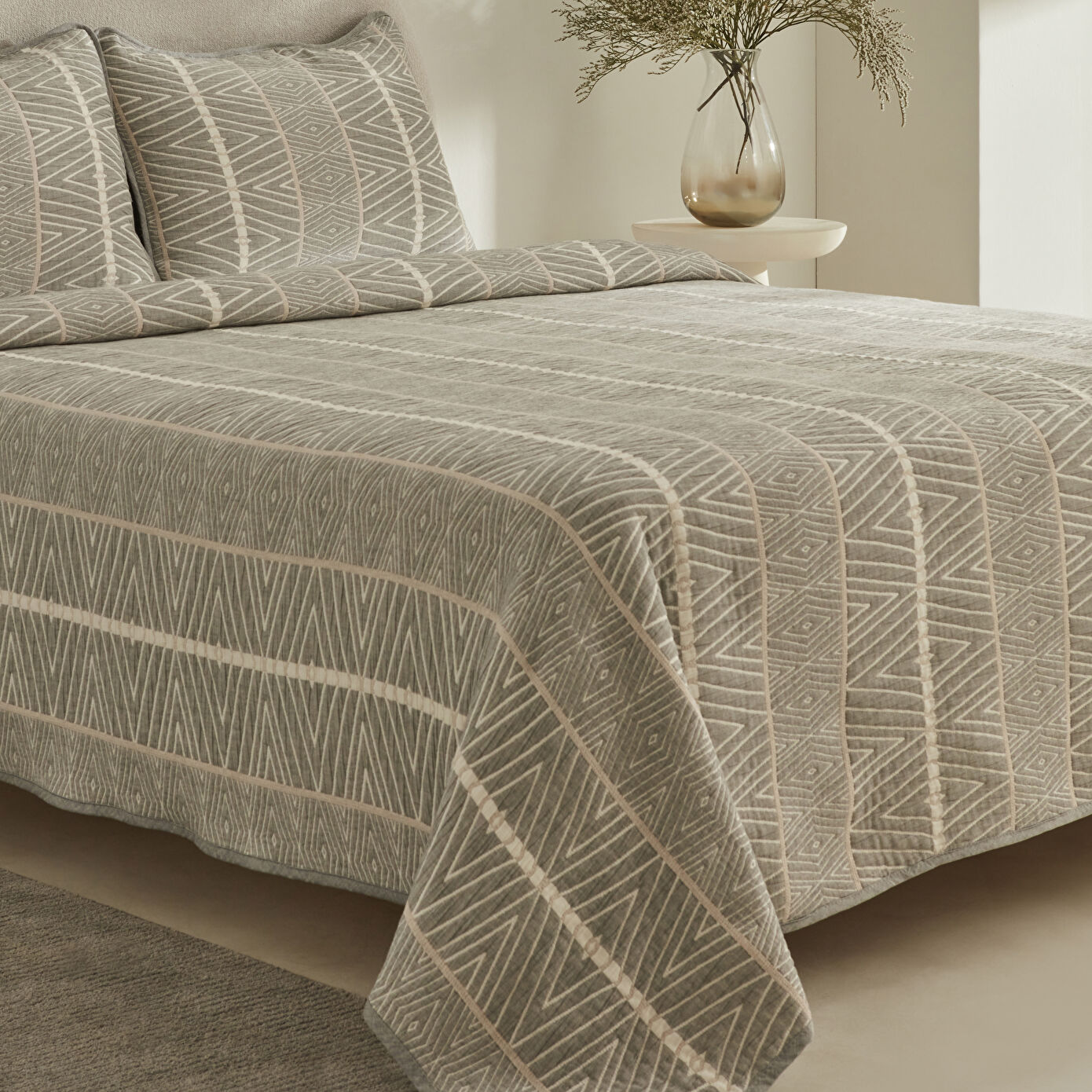 Noah Double Bedspread Set Grey