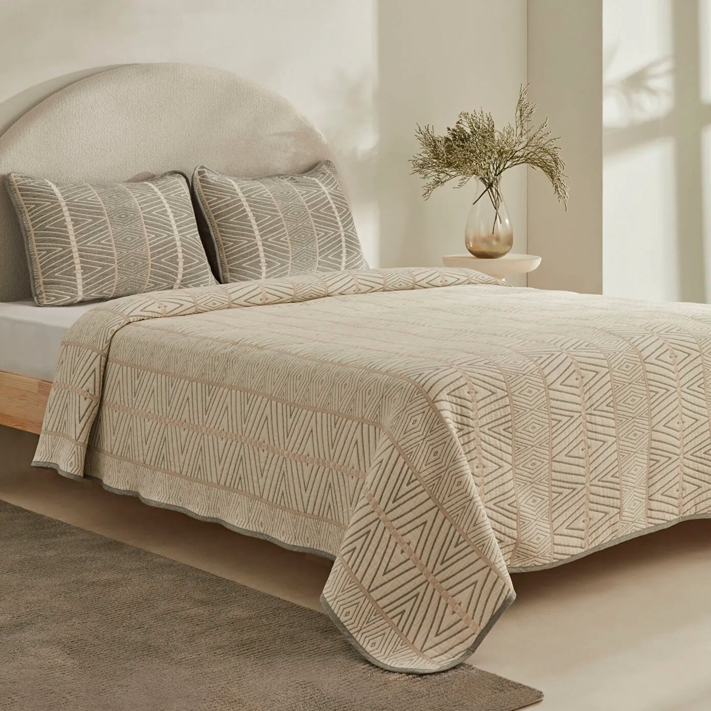 Noah Double Bedspread Set Grey
