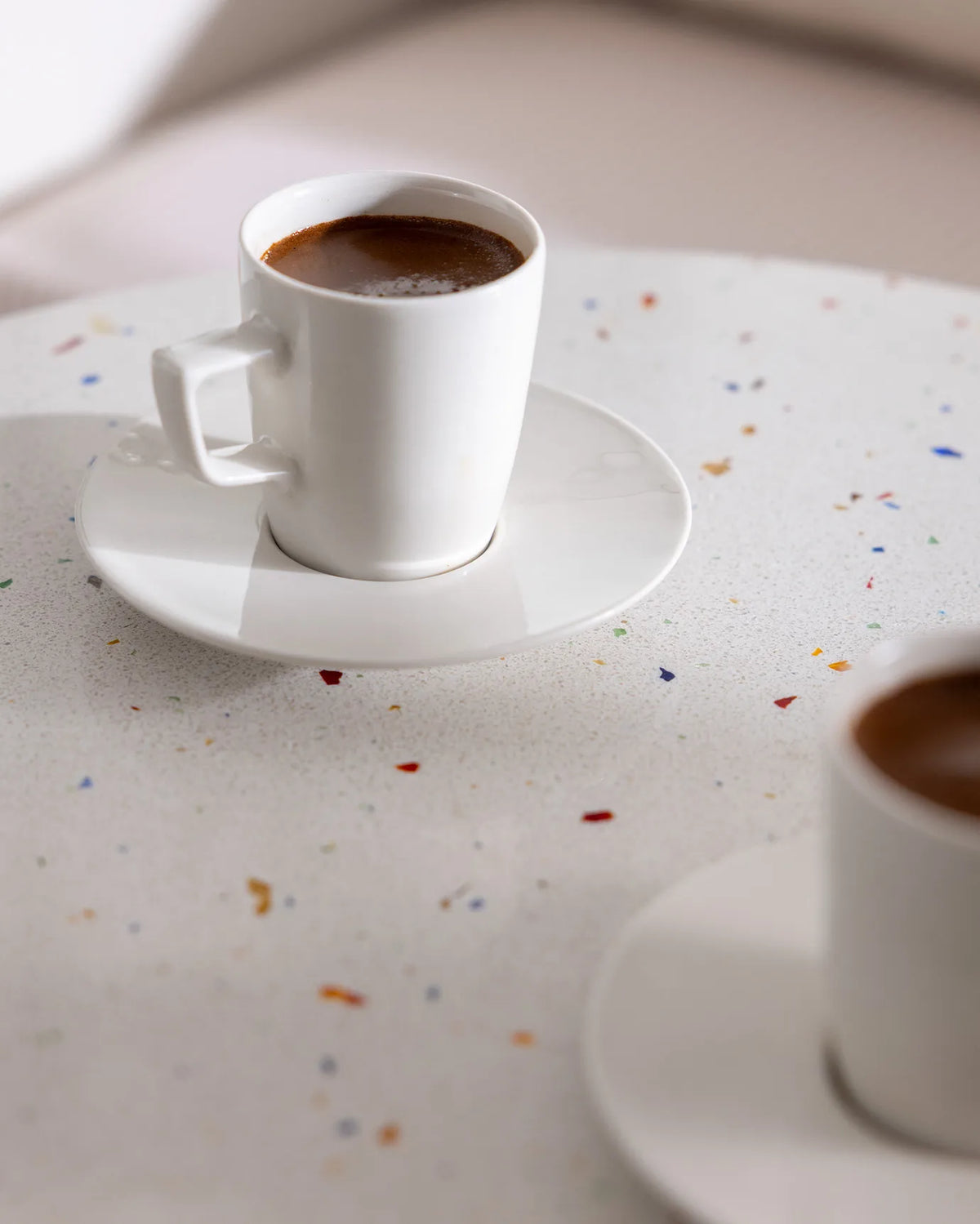 Rain Porcelain Coffee Cup 6 Person Set – White