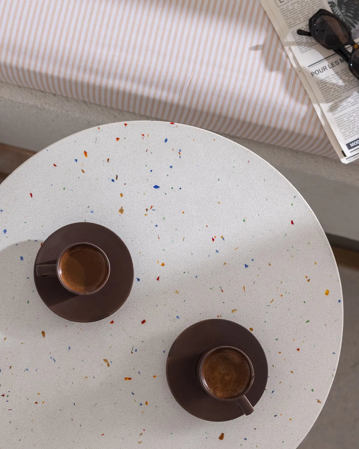 Rain Matte Porcelain Coffee Cup 2 Person Set – Brown