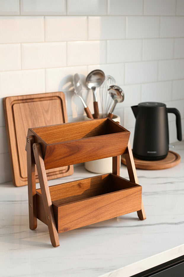 Acacia Duo Two-Tier Kitchen Organizer