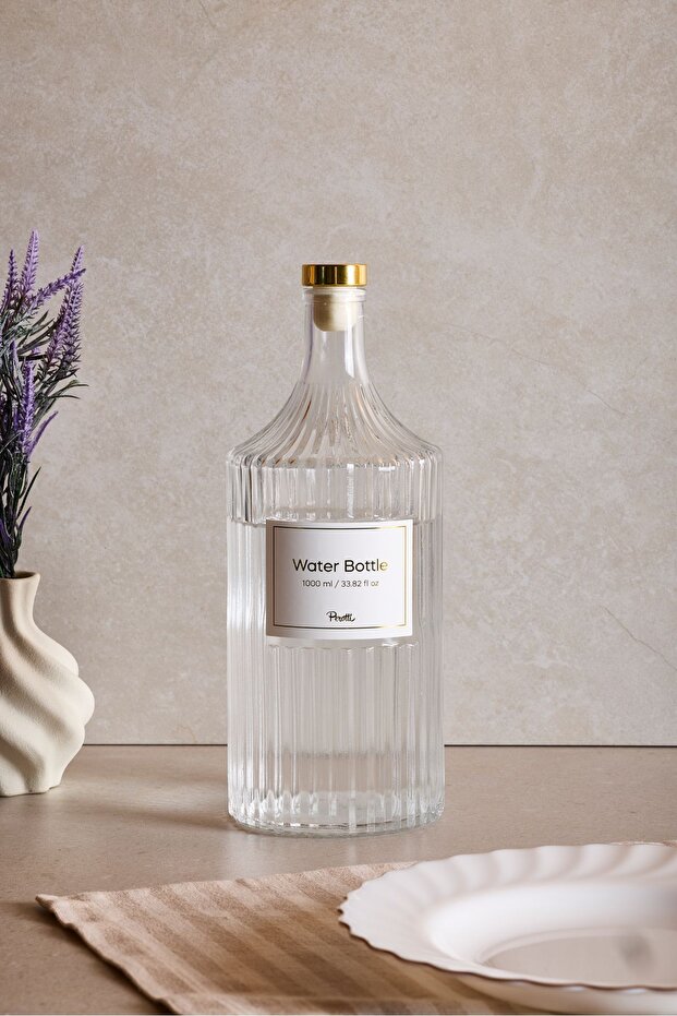 Viking 1000 ml Glass Bottle with Gold Double Cap