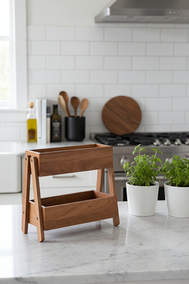 Acacia Duo Two-Tier Kitchen Organizer
