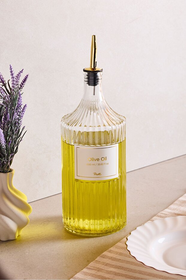 Viking 1000 ml Glass Bottle with Gold Double Cap