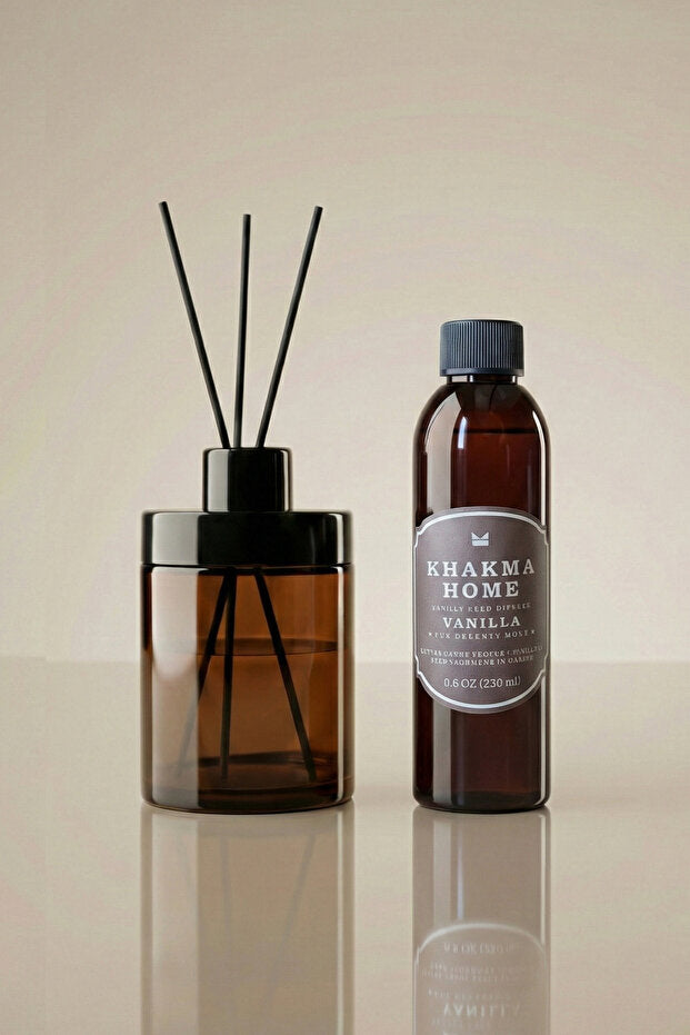 Vanilla Scented Amber Soap Dispenser Set