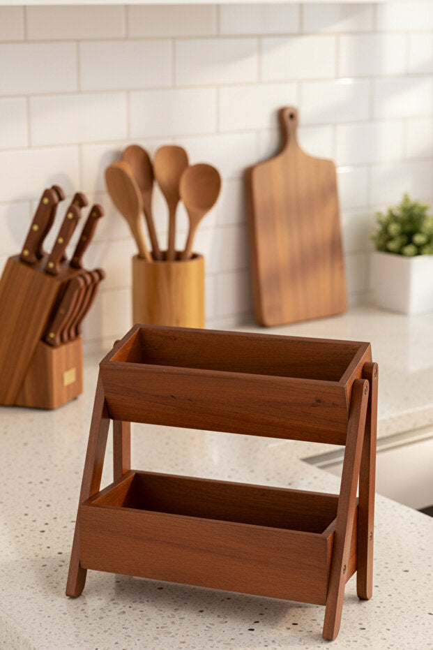 Acacia Duo Two-Tier Kitchen Organizer