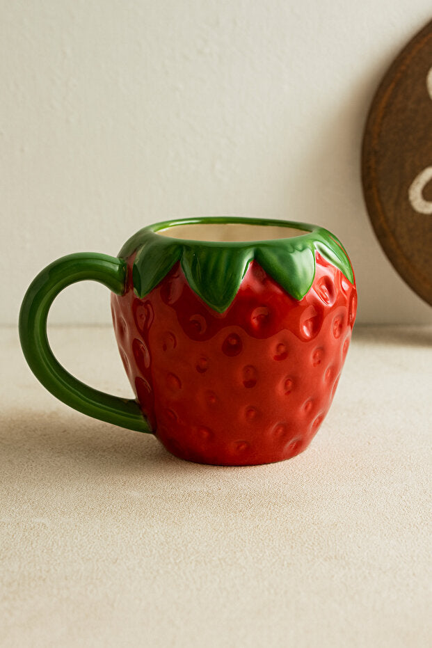 Handmade Ceramic Strawberry Red Mug / Cup