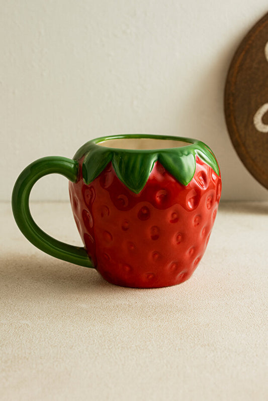 Handmade Ceramic Strawberry Red Mug / Cup