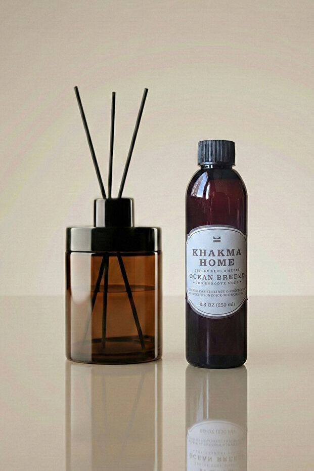 Ocean Breeze Scented Amber Soap Dispenser Set