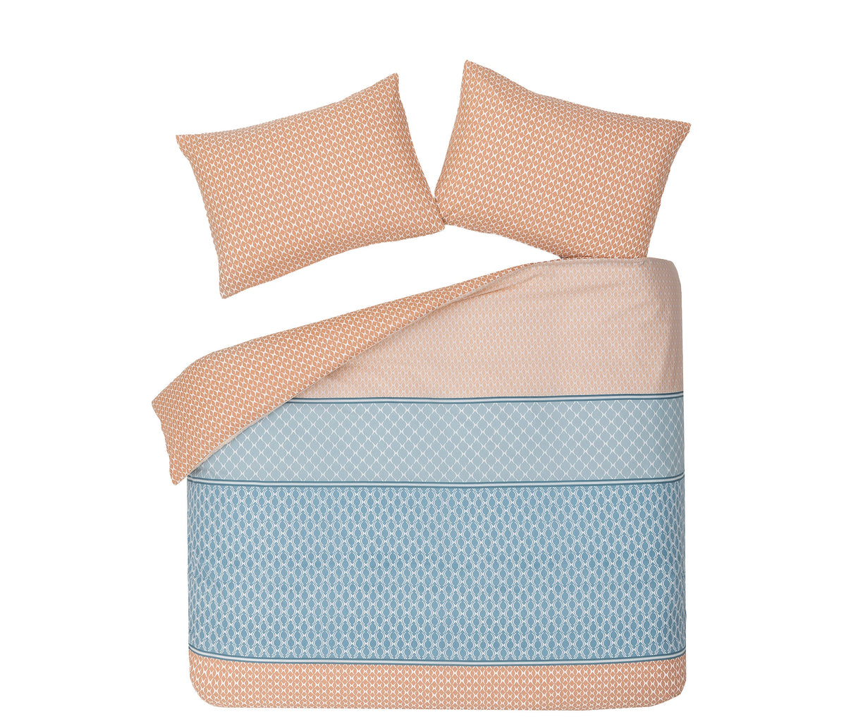 Hilaris Geometric Cotton Blend Duvet Cover Set - Pink