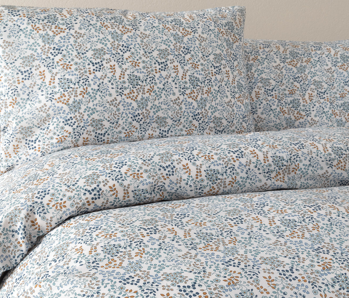 Lacie Floral Cotton Blend Duvet Cover Set - Indigo