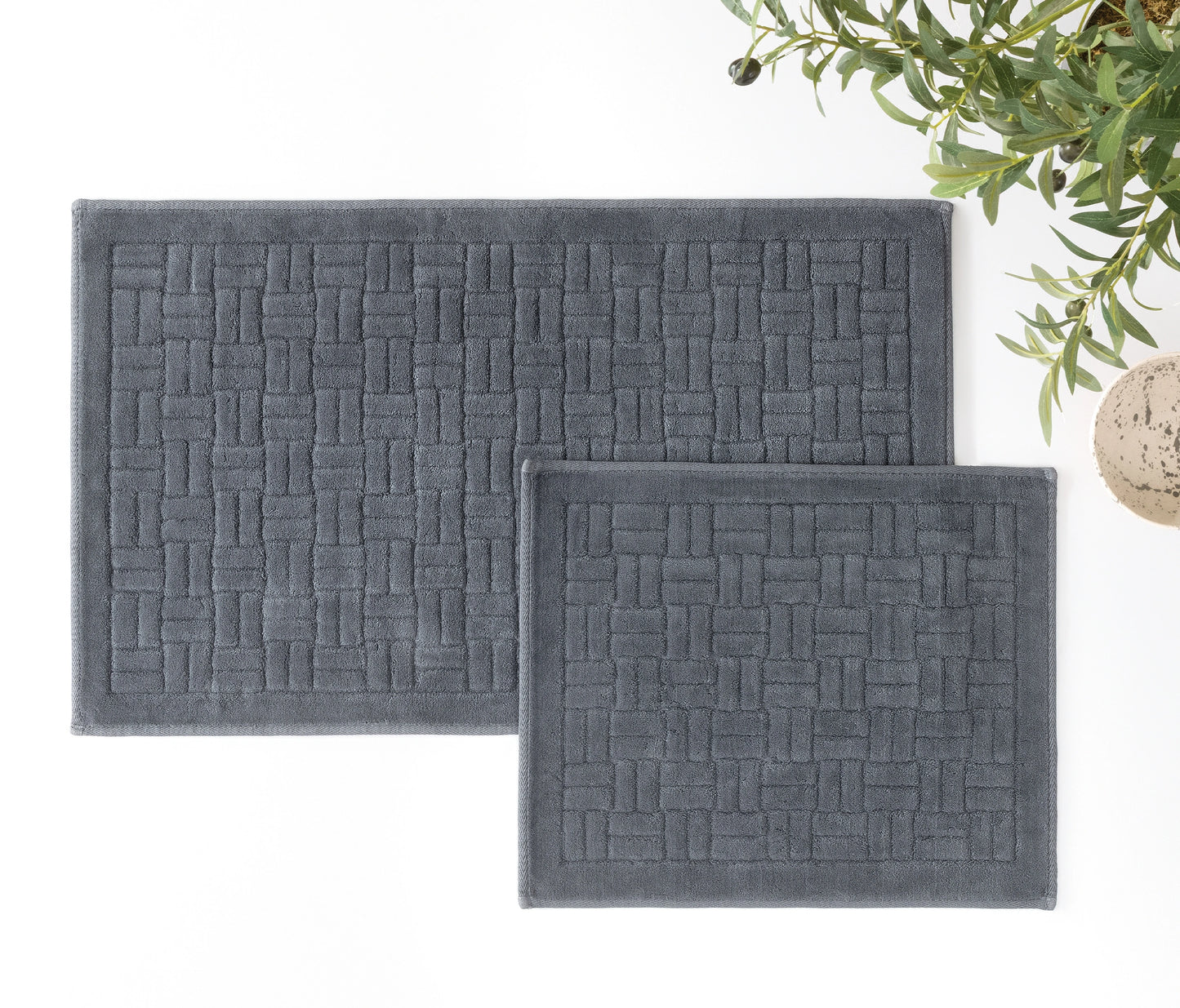 Kite Cotton Bath Mat Set – Anthracite
