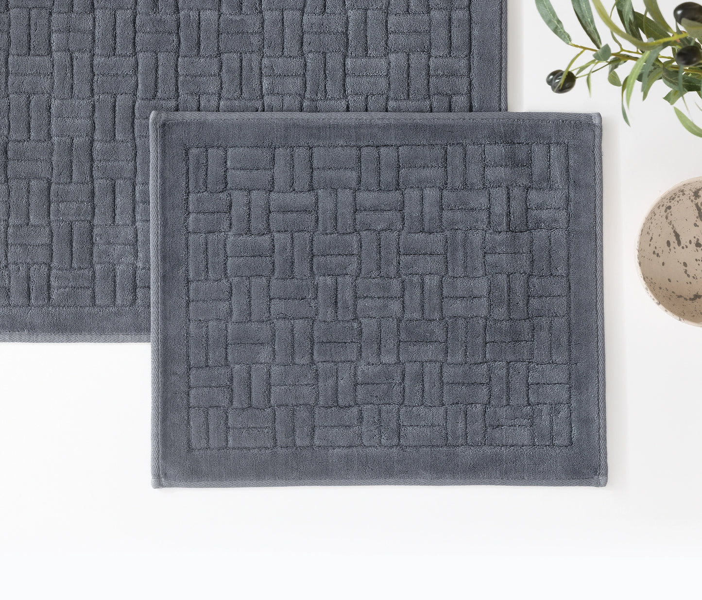 Kite Cotton Bath Mat Set – Anthracite