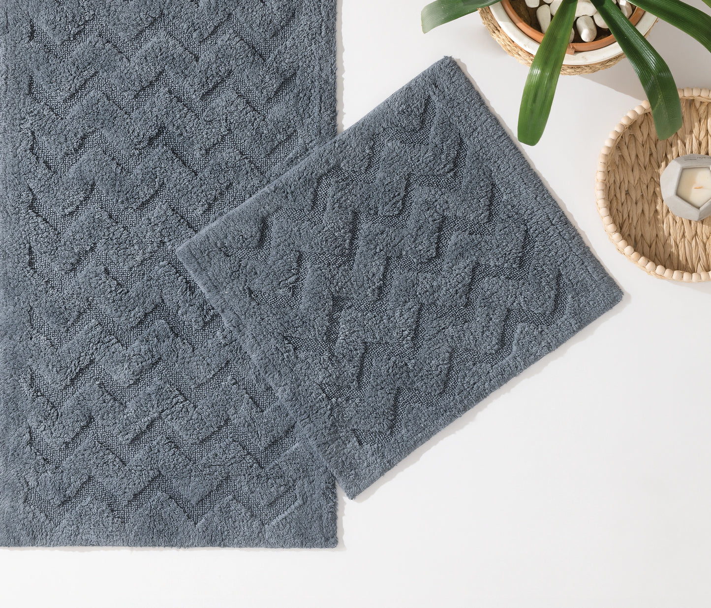 Usit Cotton Bath Mat Set – Anthracite