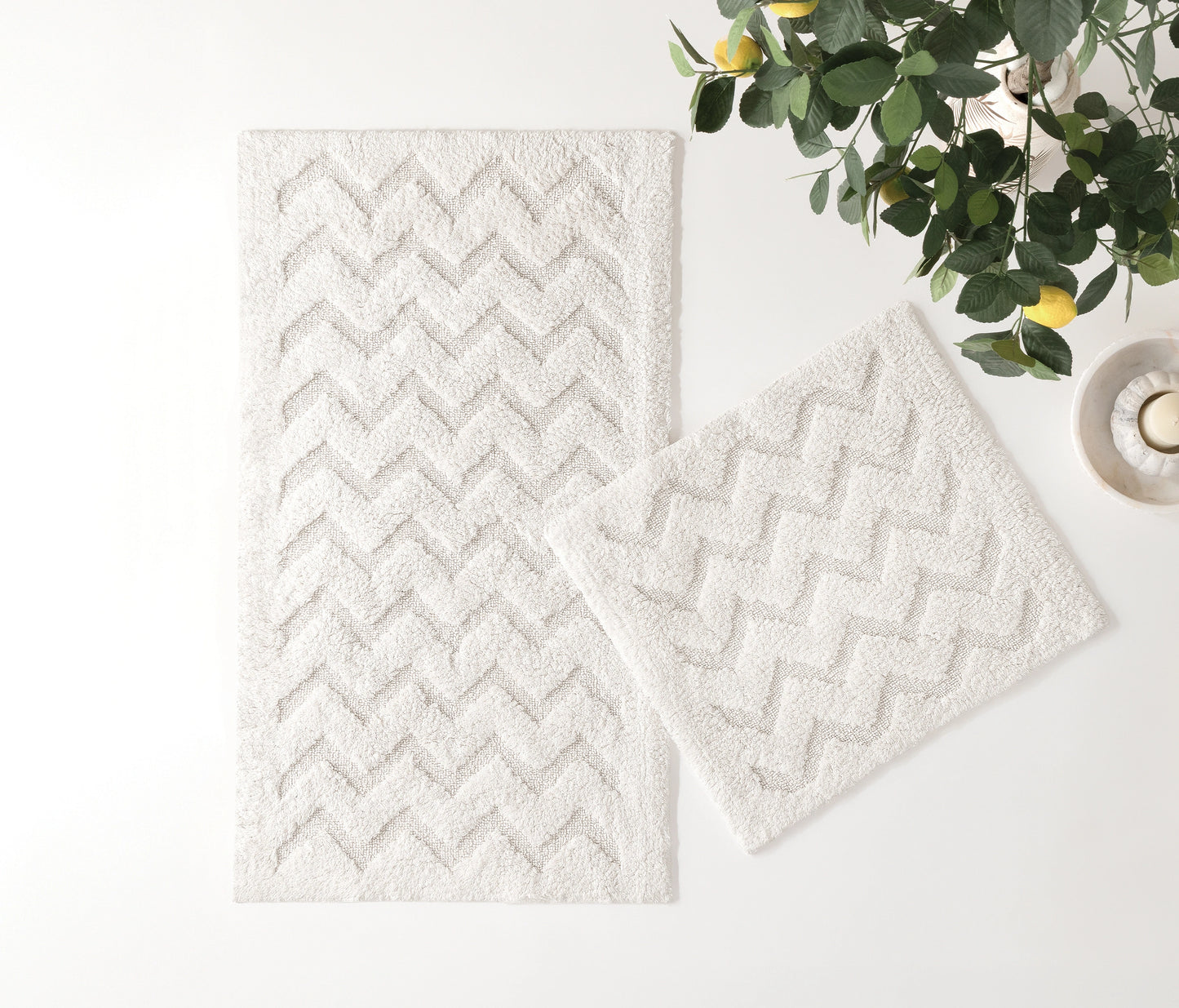 Usit Cotton Bath Mat Set – Ecru