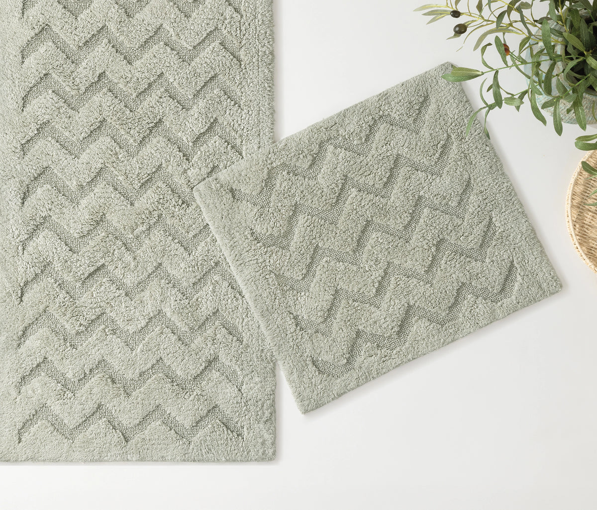 Usit Cotton Bath Mat Set – Nile Green